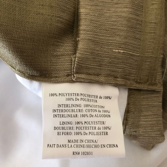 Set of 2 Olive green faux silk lined curtains - Picture 5 of 7